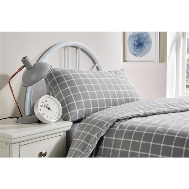 Mitre Essentials Stirling Duvet Cover Grey 137 x 203cm