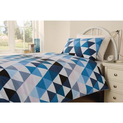Mitre Essentials Geo Duvet Cover Open Blue Single