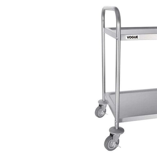 Vogue Stainless Steel 2 Tier Clearing Trolley Small