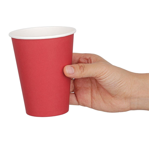 Fiesta Single Wall Takeaway Coffee Cups Red 340ml - 12oz (Pack of 50)