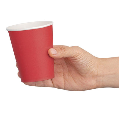 Fiesta Single Wall Takeaway Coffee Cups Red 225ml - 8oz (Pack of 1000)