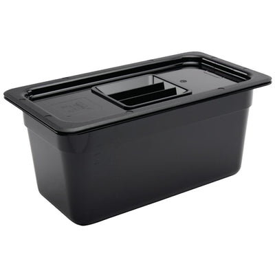 Vogue Polycarbonate 1-3 Gastronorm Container 150mm Black