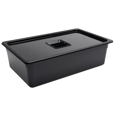 Vogue Polycarbonate 1-1 Gastronorm Container 150mm Black