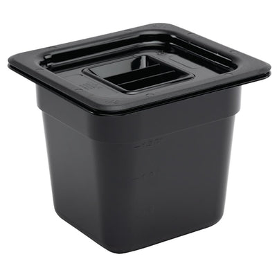 Vogue Polycarbonate 1-6 Gastronorm Container 150mm Black