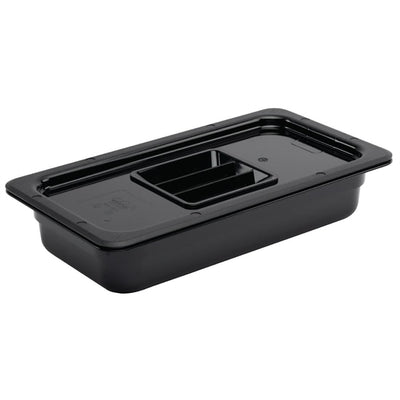 Vogue Polycarbonate 1-3 Gastronorm Container 65mm Black