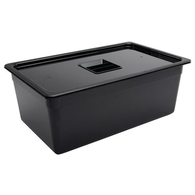 Vogue Polycarbonate 1-1 Gastronorm Container 200mm Black