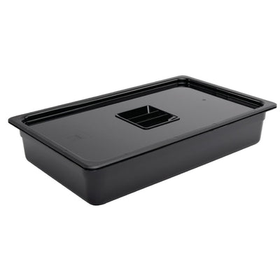 Vogue Polycarbonate 1-1 Gastronorm Container 100mm Black