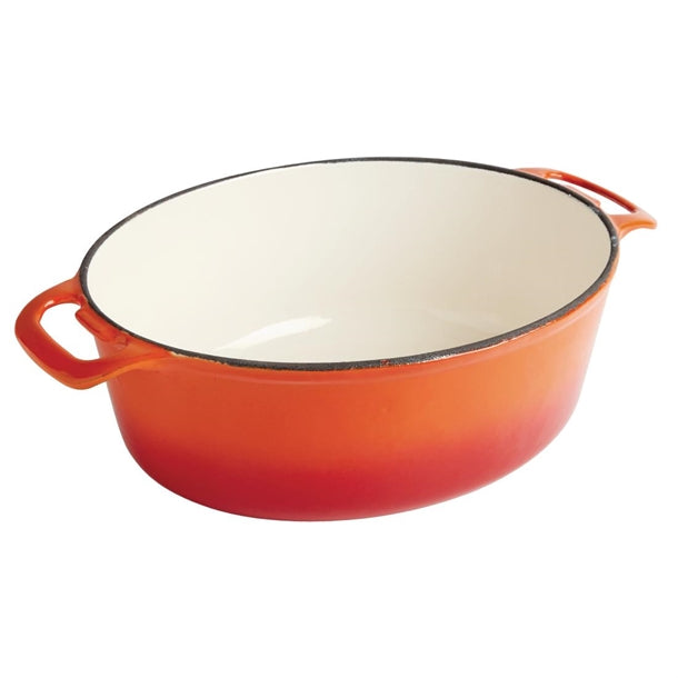 Vogue Orange Oval Casserole Dish 6Ltr