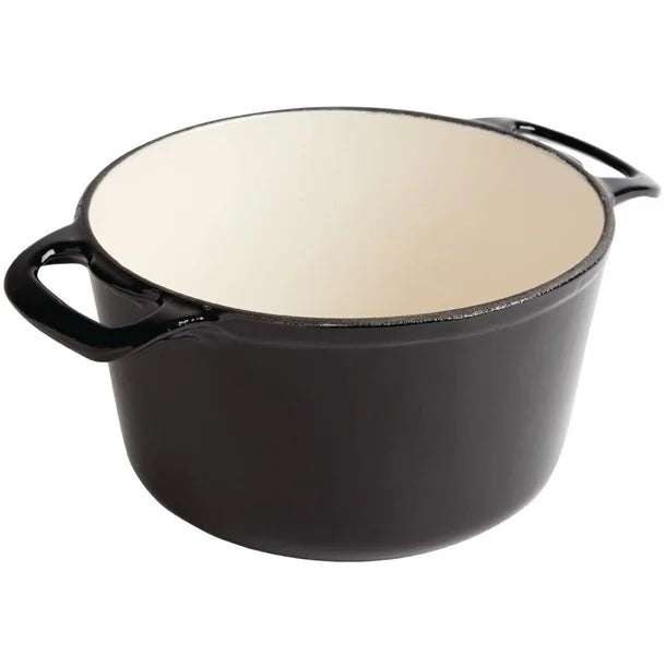 Vogue Black Round Casserole Dish 4Ltr