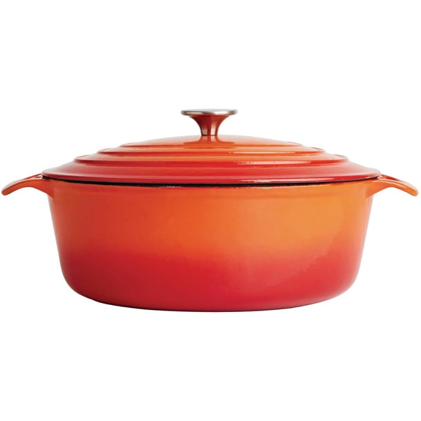 Vogue Orange Oval Casserole Dish 6Ltr