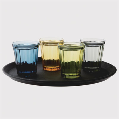 Olympia Cabot Panelled Glass Tumbler Green 260ml (Pack of 6)