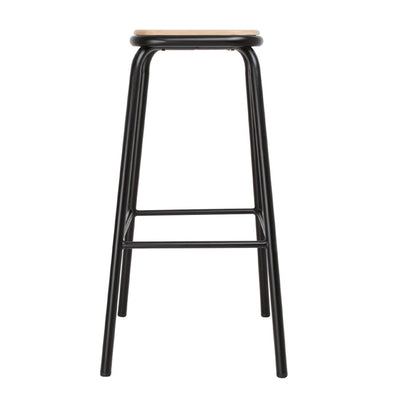 Bolero Cantina High Stools with Wooden Seat Pad Metallic Grey (Pack of 4)