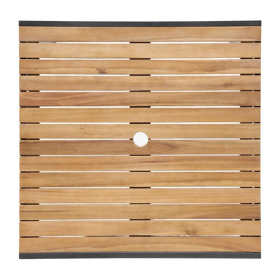 Bolero Square Steel and Acacia Table 800mm