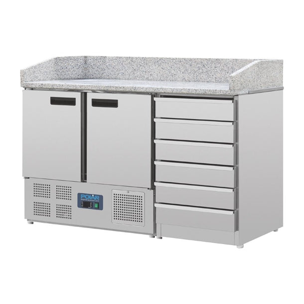 Polar G-Series Double Door Counter Fridge 240Ltr