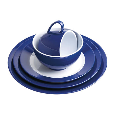 Olympia Kristallon Gala Colour Rim Melamine Plate Blue 260mm (Pack of 6)