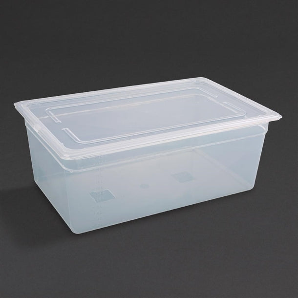 Vogue Polypropylene 1-1 Gastronorm Container with Lid 200mm (Pack of 2)
