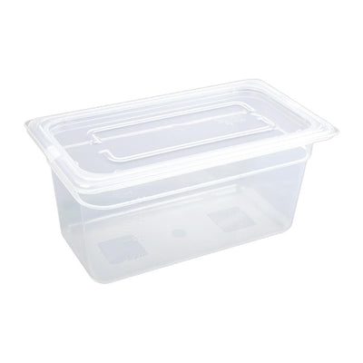 Vogue Polypropylene 1-3 Gastronorm Container with Lid 150mm (Pack of 4)