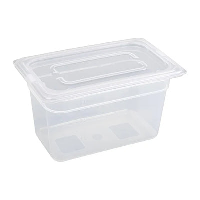 Vogue Polypropylene 1-4 Gastronorm Container with Lid 150mm (Pack of 4)