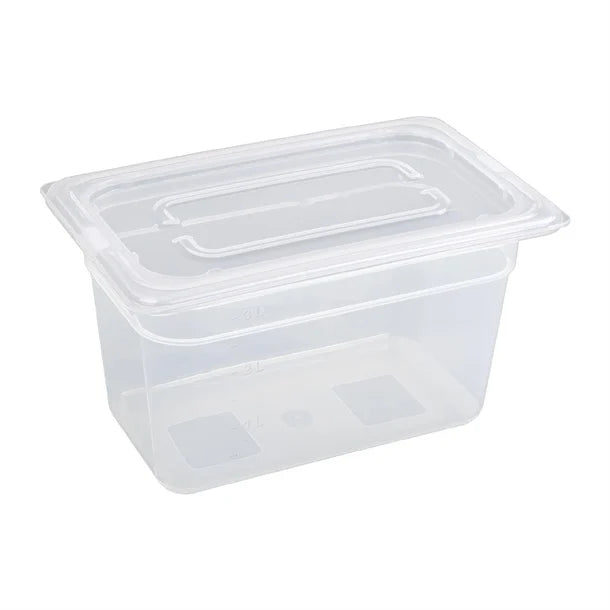 Vogue Polypropylene 1-4 Gastronorm Container with Lid 150mm (Pack of 4)