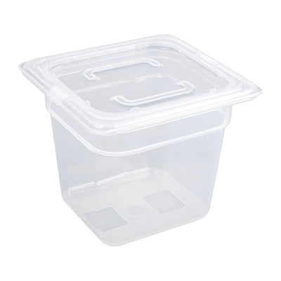 Vogue Polypropylene 1-6 Gastronorm Container with Lid 150mm (Pack of 4)