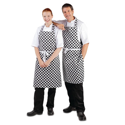 Whites Bib Apron Black and White Check