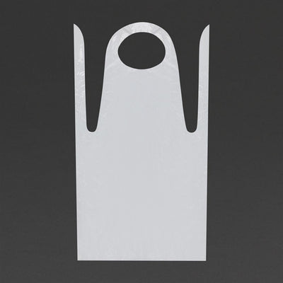 Disposable Polythene Bib Aprons 14.5 Micron White (Pack of 100)