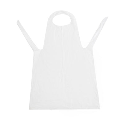 Disposable Polythene Bib Aprons 14.5 Micron White (Pack of 100)