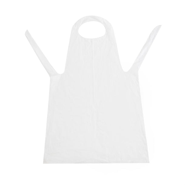 Disposable Polythene Bib Aprons 14.5 Micron White (Pack of 100)
