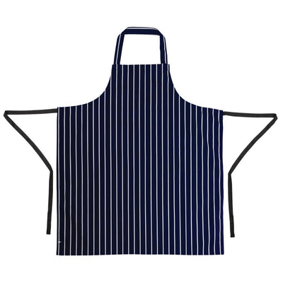 Whites Butchers Apron   Navy Stripe Extra Large