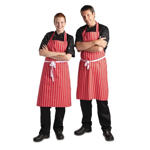 Whites Bib Apron  Red And White Stripe