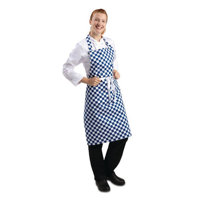 Whites Bib Apron Blue And White Check
