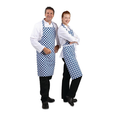 Whites Bib Apron Blue And White Check