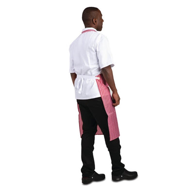 Whites Waterproof Bib Apron Red And White Stripe