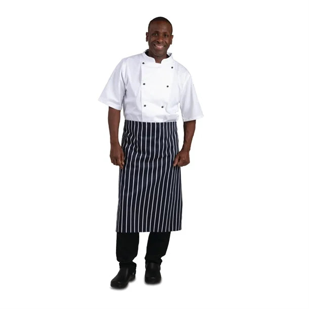 Whites Butchers Waist Apron  Blue and White Stripe
