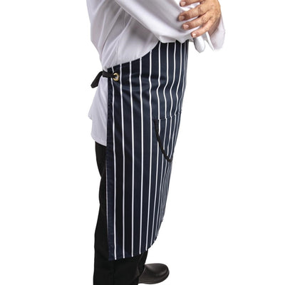 Whites Butchers Apron   Navy Stripe Extra Large