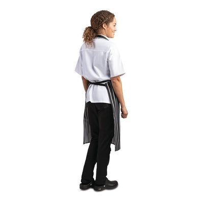 Whites Bib Apron Butchers Stripe Black