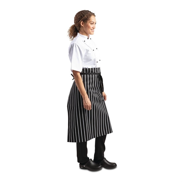 Whites Butchers  Waist Apron Black and White Stripe