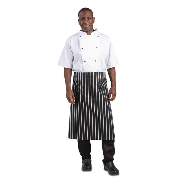 Whites Butchers  Waist Apron Black and White Stripe