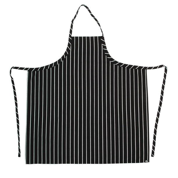 Chef Works Premium Woven Bib Apron Black and White Stripe
