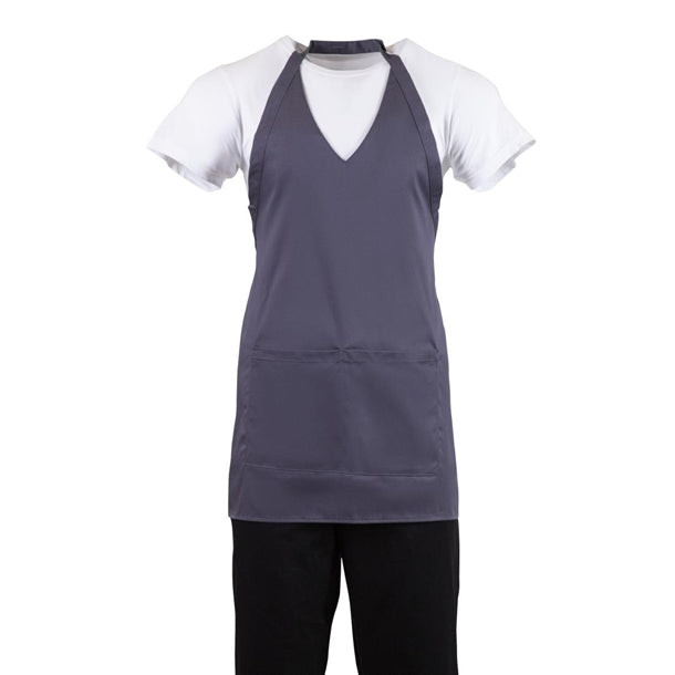 Whites V Neck Service Apron Charcoal