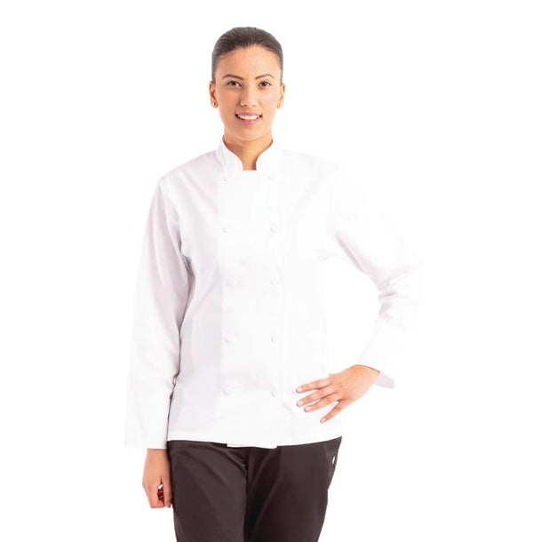 Chef Works Calgary Long Sleeve Cool Vent Unisex Chefs Jacket White
