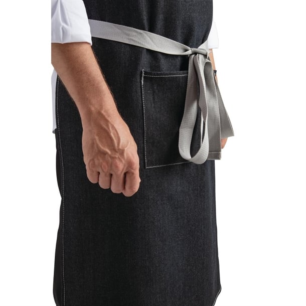 Southside Bib Apron Denim Black