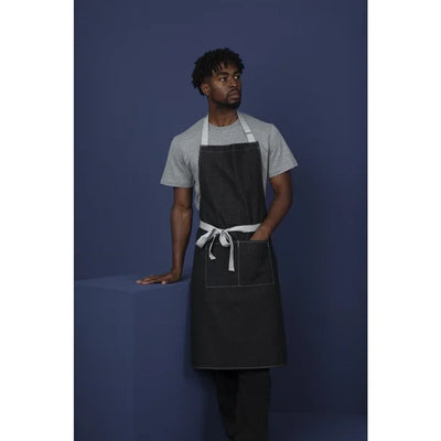 Southside Bib Apron Denim Black
