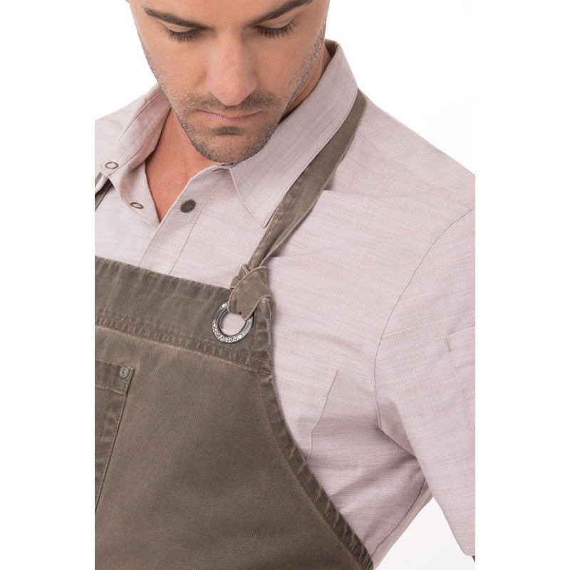 Chef Works Urban Dorset Antique Bib Apron Earth Brown
