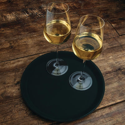 Olympia Kristallon Polypropylene Round Non-Slip Tray Black 356mm