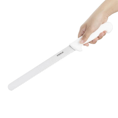 Hygiplas Serrated Slicer White 25.5cm