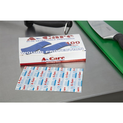 A-Care Detectable Blue Plasters Extra Wide Strip 75x25mm - Box 100