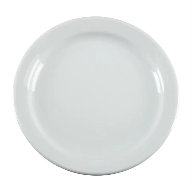 Olympia Whiteware Narrow Rimmed Plates 180mm (Pack of 12)