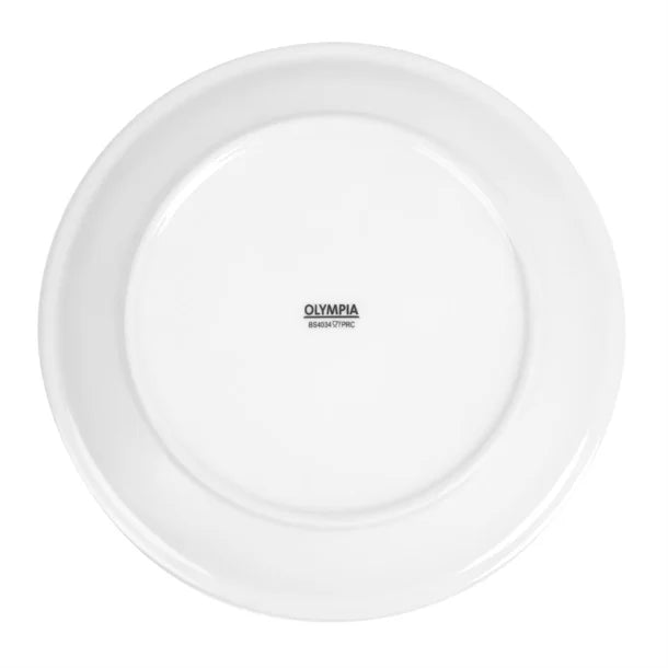 Olympia Whiteware Narrow Rimmed Plates 250mm (Pack of 12)
