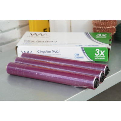 Wrapmaster Cling Film 300mm x 100m (Pack of 3)
